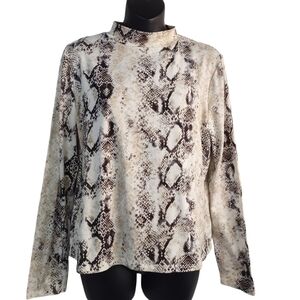 Willow Root Women's Snake Skin Soft Pullover Top Blouse Size L